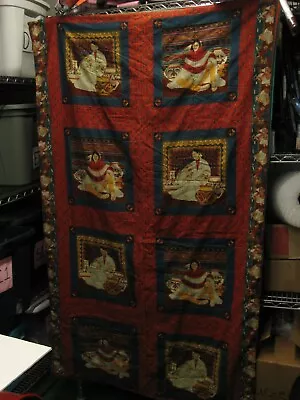 Vintage Sitting Blanket With Foot Pocket Native American Pictures 3' X 5' • $49.99