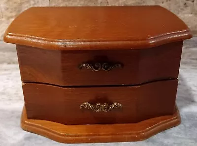 Vintage Wood 2 Drawer Jewlery Box • $31.50