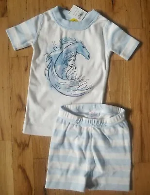 Nwt Hanna Andersson Frozen Elsa Spirit Water Horse Short John Pajamas 80/85 2 • $26.99