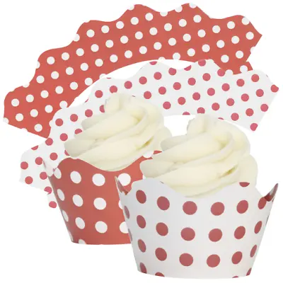 £3.99 • Buy Red & White Polka Dot Cupcake Wrappers 12/Pk Celebrations Party Parties