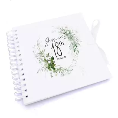 Personalised 18th Birthday Scrapbook Gift With Botanical Design UV-898 • £15.99