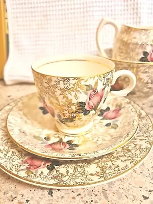 £15 • Buy Crownford English Fine Bone China 22 Kt Gold Tea For Two (set 10)