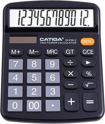 £14.06 • Buy DESKTOP CALCULATOR CD-2786 BLACK 12 Digit Large LCD Display & Sensitive Buttons