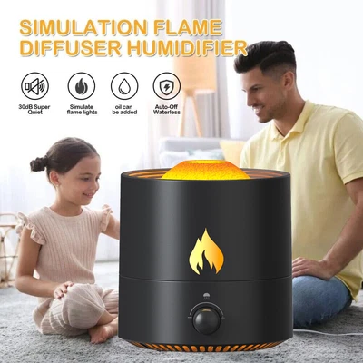 $24.99 • Buy USB Ultrasonic Aroma Diffuser Air Humidifier + Flame Light Oil Diffusor Purifier