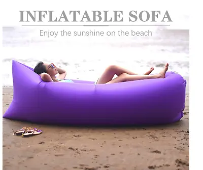 Inflatable Air Bag Sofa Lounge Sleeping Bag Camping Bed Chill Chair Beach Couch • $17.50