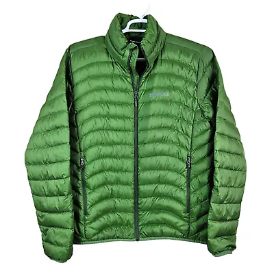 Marmot Jacket Mens Medium Down Puffer Quilted Green 600 Fill Full Zip Coat • $63.71