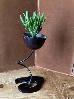 Contemporary Jardiniere Plant Stand French Black Cast Iron Base 11.5  Tall • £12