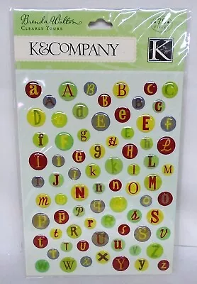 K&Company Brenda Walton Clearly Yours Epoxy Dome Embellishments Alphabet ABCs • $3.99