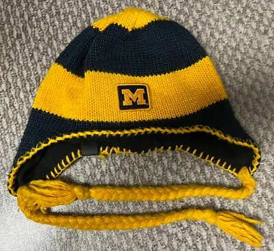 University Of Michigan Wolverines Winter Beanie Hat Knit Cap Columbia Youth 0/5 • $9.95