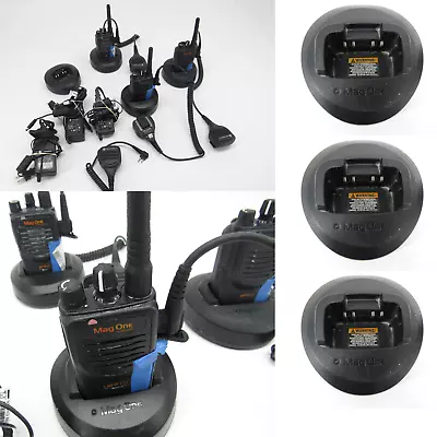 3x Motorola Mag One BPR40 Two-Way Radio(s) UHF 8CH W/Base Chargers Mics & Extras • $369.99