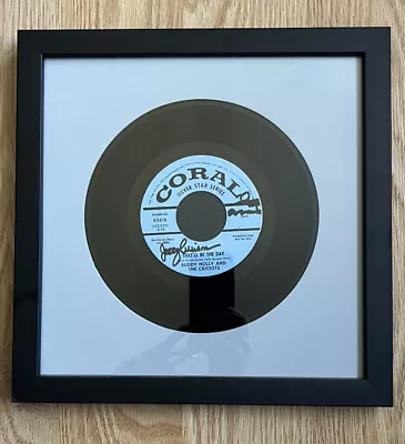 One (1) 45 Rpm Vinyl Record Frame With Blue Mat • $20