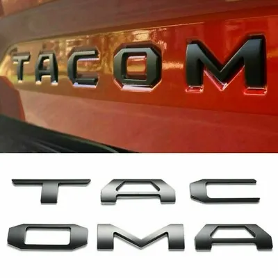 Raised Tailgate Insert Letters Fits 2016-2023 Toyota Tacoma Matte Black Emblem • $19.89