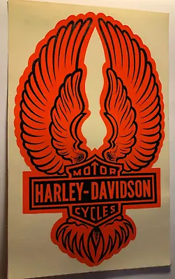 HARLEY DAVIDSON WINGS WINDOW STICKER VINTAGE 1970's MOTORCYCLE LARGE DECAL 6 X9  • $29.95
