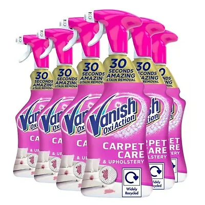 6 X Vanish Gold Oxi Action Carpet Cleaner & Odour Stain Remover Spray 500ml • £30.49