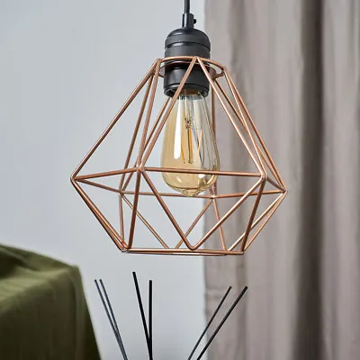 Ceiling Light Shade Geometric Pendant Lampshade Lamp Industrial Cage Vintage LED • £7.99