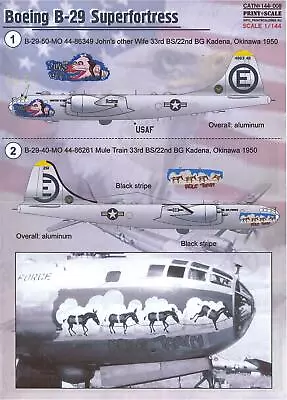 Print Scale Decals 1/144 BOEING B-29 SUPERFORTRESS Post WWII Bomber Versions • $15.99