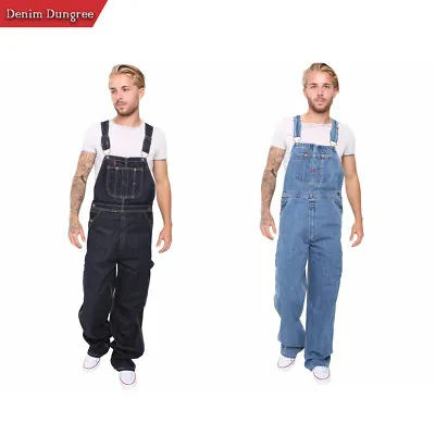 Men Denim Bib And Brace Overalls Painters Coveralls Pro Work Engineer Dungarees • $37.99