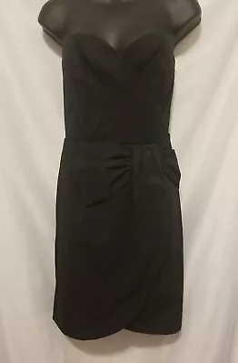 HM Strapless Black Cocktail Party Dress Women Sz 8 Knee Length Zip Up • $12.99