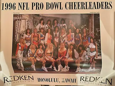 Rare Autographed 1996 Nfl Pro Bowl Cheerleaders 22x17 Wall Poster ! Signed • $39.99