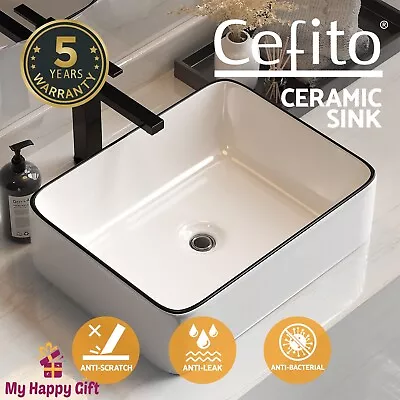 Cefito Bathroom Basin Ceramic Vanity Sink Hand Wash Bowl Above Counter 48x37cm • $69.04