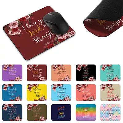 Bible Verses Design Rectangle Mousepad Mousemat Gaming Mice Mat For PC Laptop • $8.99