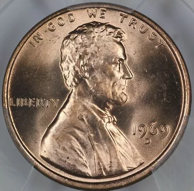 1969-D PCGS MS65RD Lincoln Cent 40701336 • $18