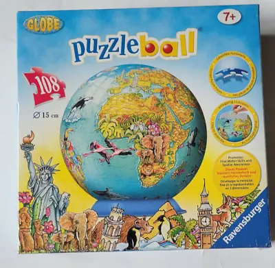 Ravensburger 3D Puzzle Ball 108 Pieces #122127 World Map Globe 15cm NEW Age 7+ • $10