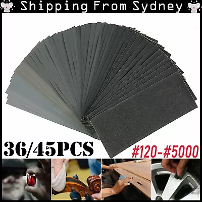 $8.55 • Buy Up To 45Pcs Wet Dry Sandpaper Polishing Abrasive Waterproof Paper 120-5000 Grit