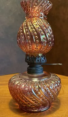 Ruby Flashed Cranberry Beaded Swirl Miniature Oil Lamp W/ DIETZ CONVEX Burner • $4.99