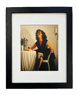 Jack Vettriano FRAMED Print Table For One Black Frame Sexy Erotic RARE • £18.75