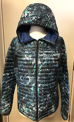 Eddie Bauer Hooded Down Jacket  First Ascent Stormdown 800  Womens Size L Blue • $29.95