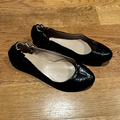 Mossimo Supply Co. Scrunch Round Toe Glossy Ballet Flats Black Women's Size 9 🤍 • $24.79