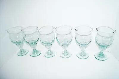 VINTAGE FOSTORIA VIRGINIA GREEN WINE OR JUICE 6  GOBLETS GLASSES Set Of 6 EUC • $34.99