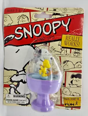 Vintage Basic Fun Snoopy Wind-ups  Snoopy & Woodstock Ice Hockey Key Chain Nip • $24.99