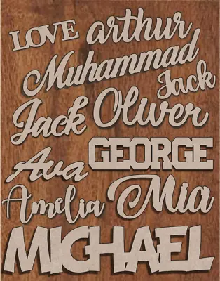 £2.69 • Buy Personalised Script Names Words & Letters MDF Wedding Favours Book Art Wooden