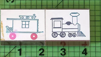 Lot Of 2 Train Engine And Caboose Wood Mounted Rubber Stamps By Alextamping • $6.95