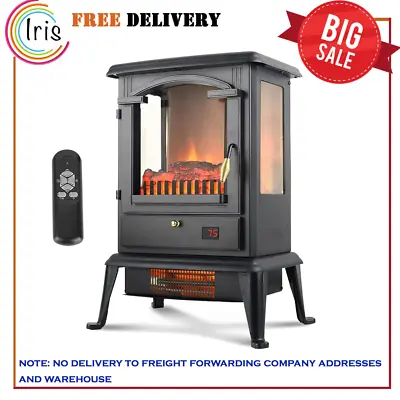 Electric Fireplace Heater With Remote 22.4  Freestanding Portable Infrared Fire • $97.80