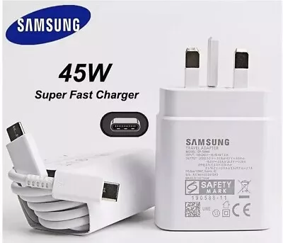 Original Samsung S24 Ultra A55 A53  45W Charger Super Fast Charge Type C PLUG • £17.08