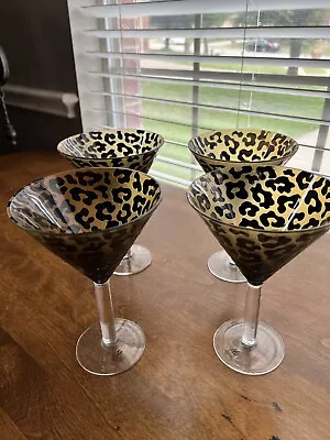 Leopard Print Martini Glasses • $36