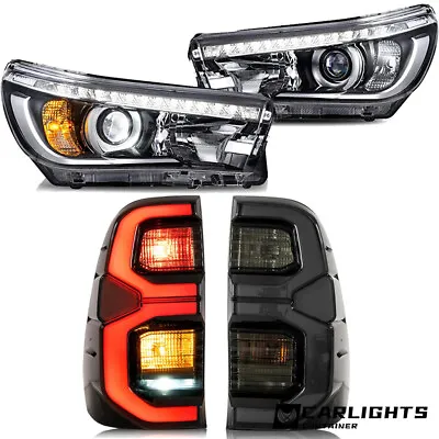 $585.99 • Buy LED Headlights + SMOKED Tail Lights For 2015-2019 Toyota Hilux / Vigo W/ Dynamic