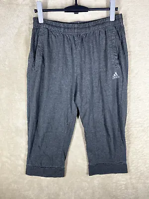 $29 • Buy Adidas Capri Pants Size L 100 Mens Black Logo Sports Activewear