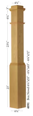 White Oak Box Newel Post 4091- American Made Stair And Railing Systems • $375