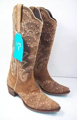 Lane Women's 10 M Caramel Calypso Leather Western Bridal Boots Snip Toe • $157.21