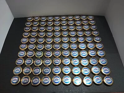 100 Miller Lite Beer Bottle Caps. Free Shipping.  • $11.50