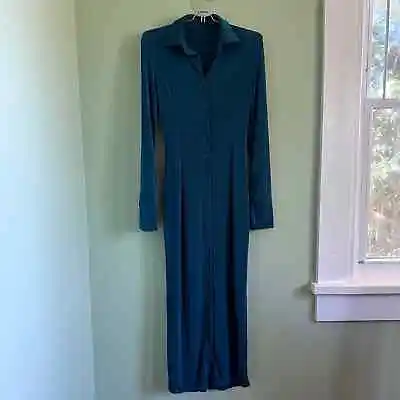 Vintage 90s Green Goth Morticia Maxi Dress Size Small • $30