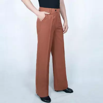 Men Ballroom Latin Dance Pants Straight Fit Modern Smooth Practice Trousers • $55.14