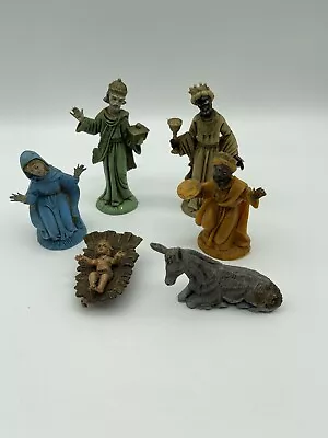 Vintage Lot ITALY Nativity Figures Plastic Mary Wisemen Baby Jesus Donkey • $29.99