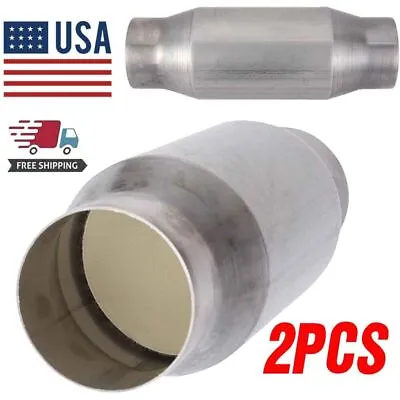 2pcs 3 Inch Outlet/Inlet Universal Catalytic Converter High Flow Stainless Steel • $64.91