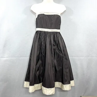 J CREW Chocolate Brown Silk   Taffeta Strapless Fully Lined Dress Size  4 • $29.85