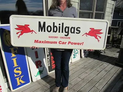 Vintage Mobil Gasoline Pegasus Sign On A 1947 Coca Cola Sign Blank Look ! • $648